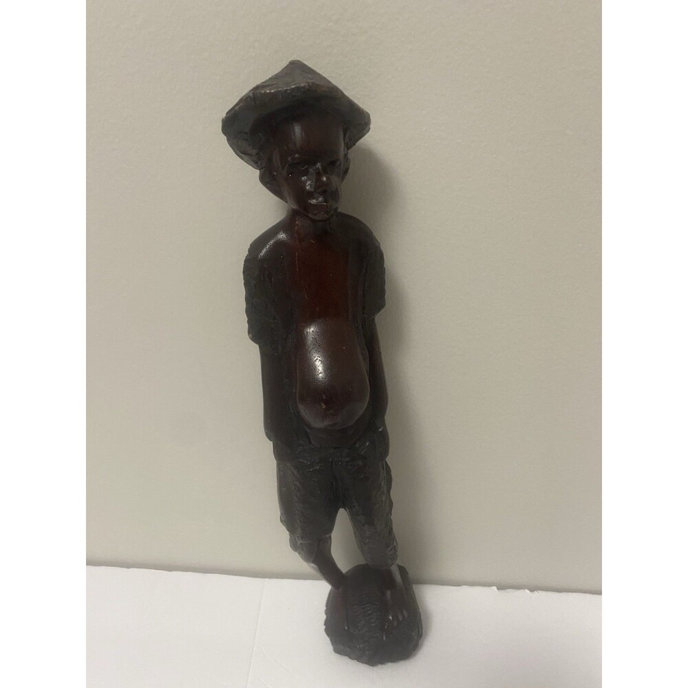 Vintage Hand Carved Wood African Fertility Statue Folk Art Figure 13” FLAW